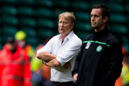 Malmö FFs tränare Åge Hareide och Celtics tränare Ronny