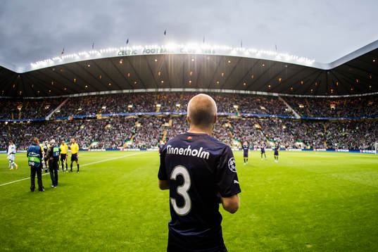 Malmö FFs Anton Tinnerholm på Celtic Park