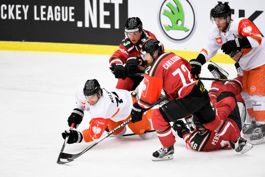 Sheffield Steelers Levi Nelson och Frölundas Patrik
