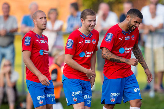 Helsingborgs Mattias Lindström och Arnór Smárason