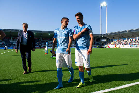 Malmö FFs tränare Åge Hareide, Vladimir Rodic och Markus