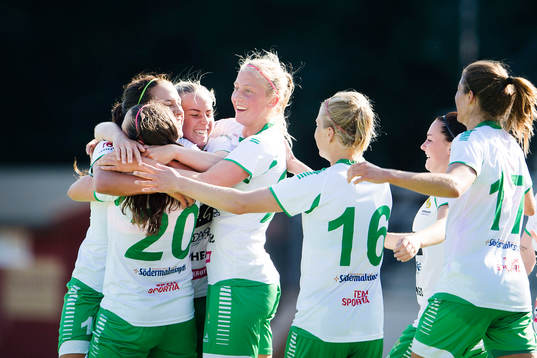 Hammarbys spelare jublar