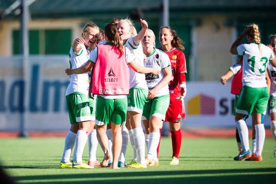 Hammarbys spelare jublar