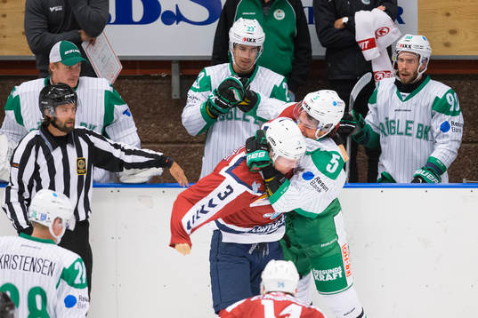 Hamburg Freezers Sam Klassen och Rögle hockeys Alen Bibic