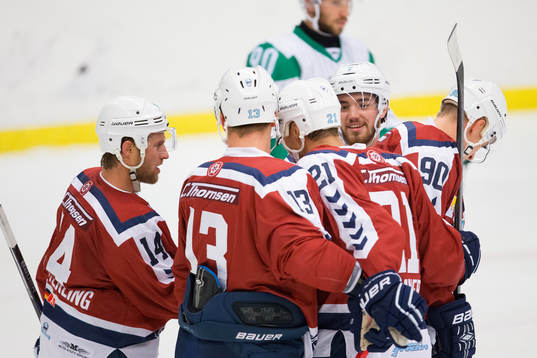 Hamburg Freezers spelare jublar
