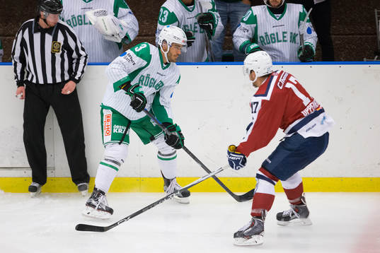 Rögle hockey Almen Bibic och Hamburg Freezers Thomas