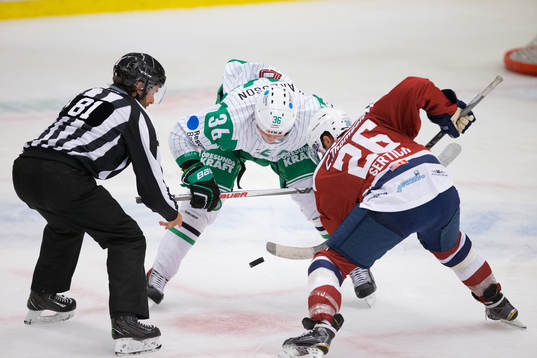 Rögle hockeys  Filip Karlsson och Hamburg Freezers Marty