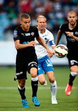 Helsingborgs Jordan Larsson och Norrköpings Andreas