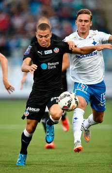 Helsingborgs Jordan Larsson och Norrköpings Linus Wahlqvist