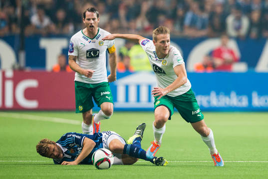 Djurgårdens Jesper Karlström och Hammarbys Erik Israelsson