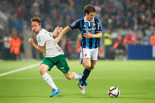 Hammarbys Jan Gunnar Solli och Djurgårdens Jesper Arvidsson