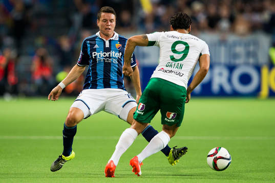 Djurgårdens Kerim Mrabti och Hammarbys Stefan Batan