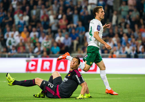 Djurgårdens målvakt Kenneth Høie och Hammarbys Fredrik