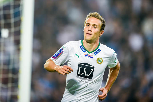 Hammarbys Fredrik Torsteinbö firar 0-1 målet