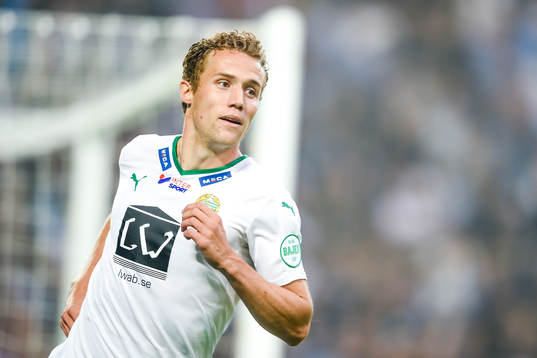 Hammarbys Fredrik Torsteinbö firar 0-1 målet