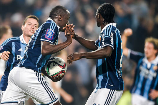 Djurgårdens Nyasha Mushekwi firar kvitteringsmålet 2-2