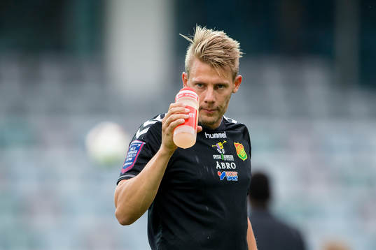 GAIS Patrik Ingelsten på uppvärmningen fotbollsmatchen i