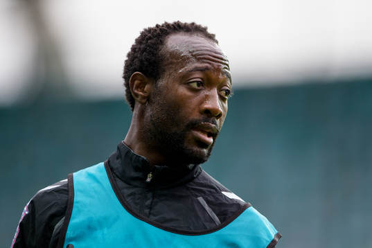 GAIS Reuben Ayarna innan fotbollsmatchen i Superettan