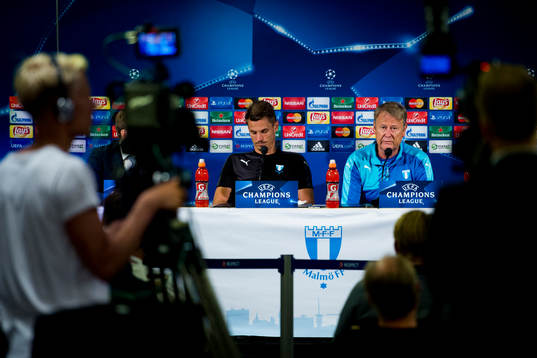 Malmö FFs Markus Rosenberg och tränare Åge Hareide