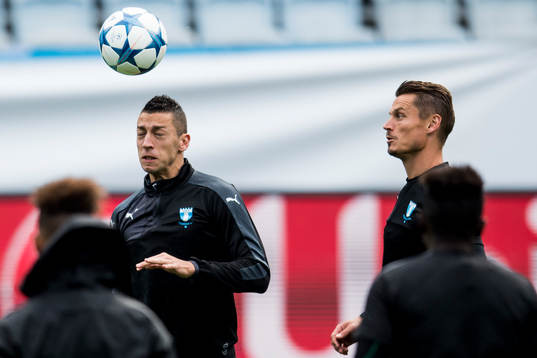 Malmö FFs Nikola Djurjic och Markus Rosenberg