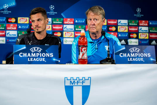 Malmö FFs Markus Rosenberg och tränare Åge Hareide