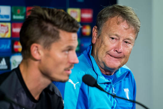 Malmö FFs tränare Åge Hareide och Markus Rosenberg