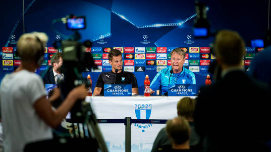 Malmö FFs Markus Rosenberg och tränare Åge Hareide