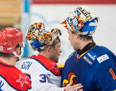 Jokerits målvakt Henrik Karlsson och Moskvas målvakt
