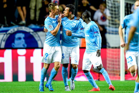 Malmö FFs Markus Rosenberg , Felipe Carvalho och Enock
