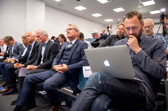 Sveriges förbundskapten Erik Hamrén, Olof Lundh och Johan
