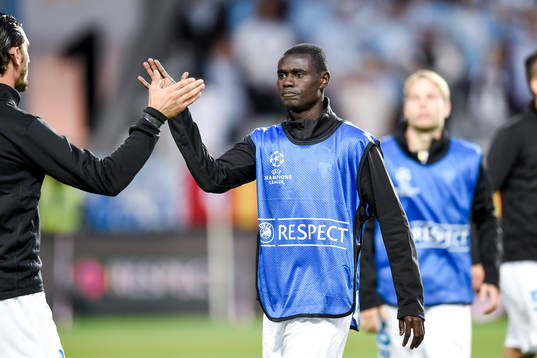 Malmö FFs Enock Kofi Adu före