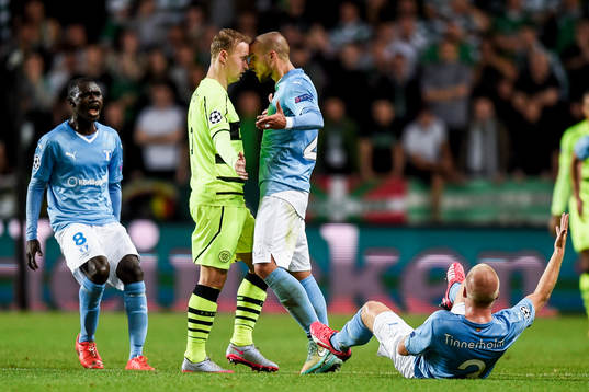 Malmö FFs Enock Kofi Adu och Vladimir Rodic irriterade på