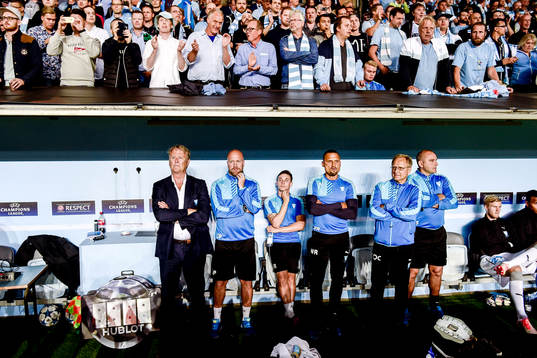 Malmö FFs tränare Åge Hareide före fotbollsmatchen