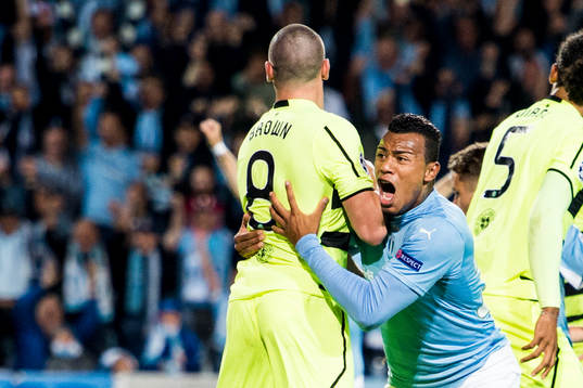 Malmö FFs Felipe Carvalho jublar