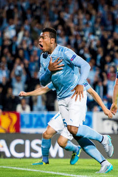 Malmö FFs Felipe Carvalho jublar