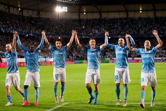 Malmö FFs spelare jublar
