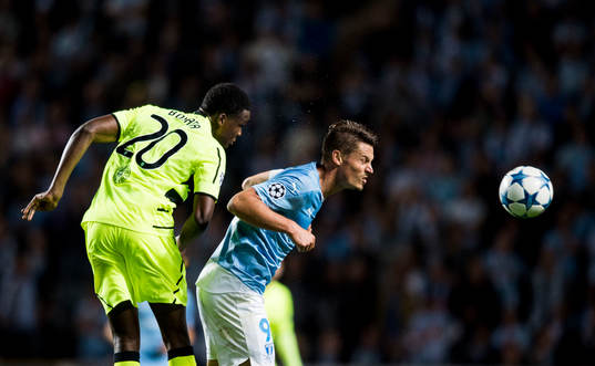 Celtics Dedryck Boyata och Malmö FFs Markus Rosenberg