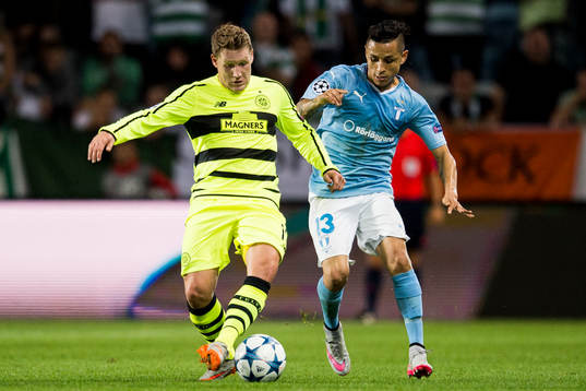 Celtics Kris Commons och Malmö FFs Yoshimar Yotún