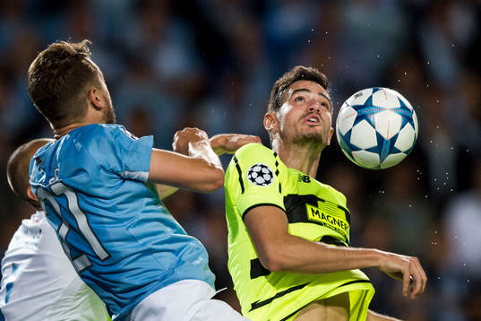 Malmö FFs Kari Arnason och Celtics Nir Biton