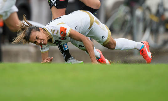 Malmös Marta fick mycket stryk i matchen i damallsvenskan