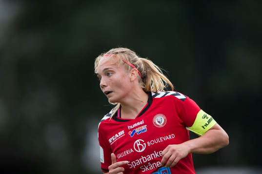 Kristianstads Margret Vidarsdottir i matchen i