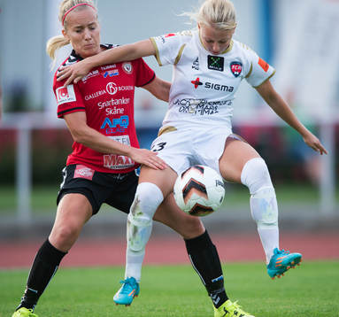 Kristianstads Elisa Vidarsdottir och Rosengårds Nathalie