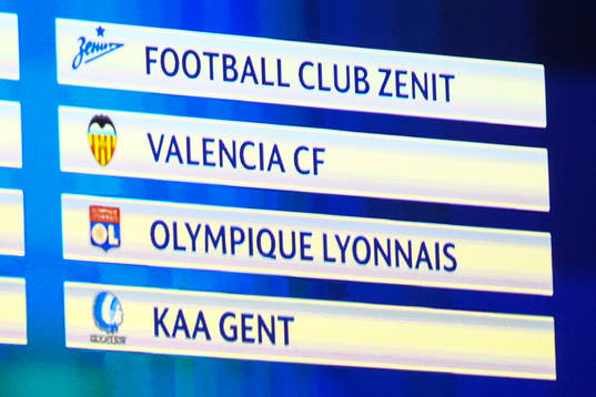 Grupp H bestående av Zenit, Valencia, Lyon och Gent