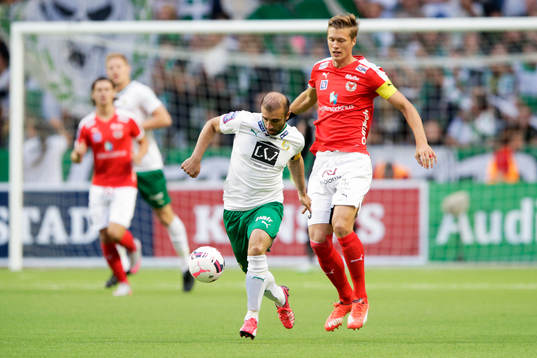 Hammarbys Kennedy Bakircioglu och Kalmars Viktor Elm
