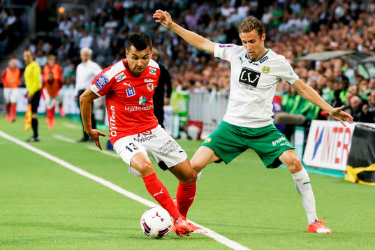 Kalmars Emin Nouri och Hammarbys Fredrik Torsteinbö