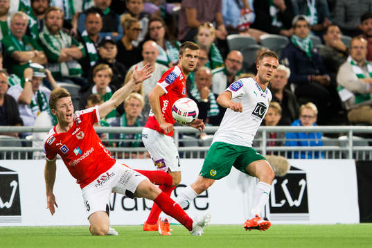 Kalmars Victor Agardius och Hammarbys Mats Solheim
