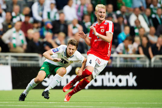 Kalmars Ludvig Öhman och Hammarbys Jakob Orlov