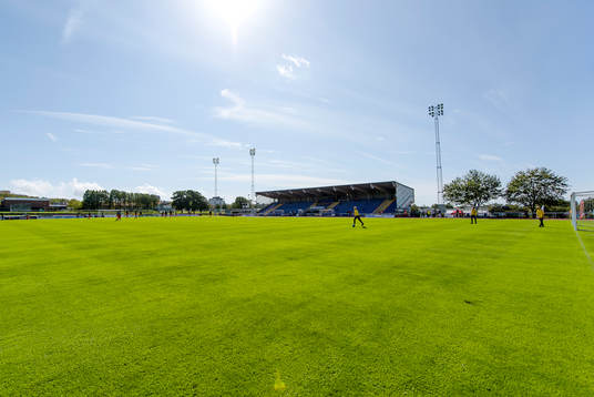 Påskbergsvallen före fotbollsmatchen i Superettan mellan