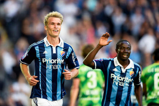 Djurgårdens Sebastian Andersson jublar