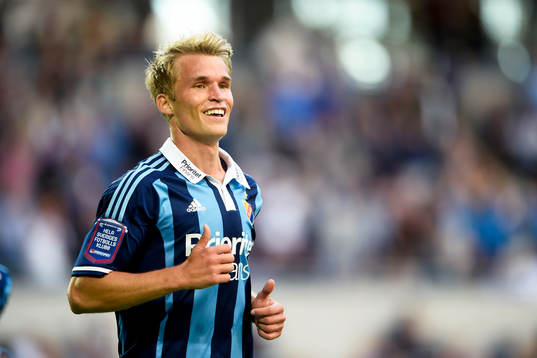 Djurgårdens Sebastian Andersson jublar